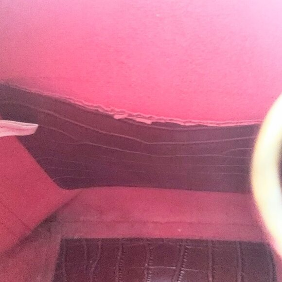 Mellow World Studded Vegan Two-in-One Croc Embossed Tote Shoulder Bag Red - Picture 9 of 10